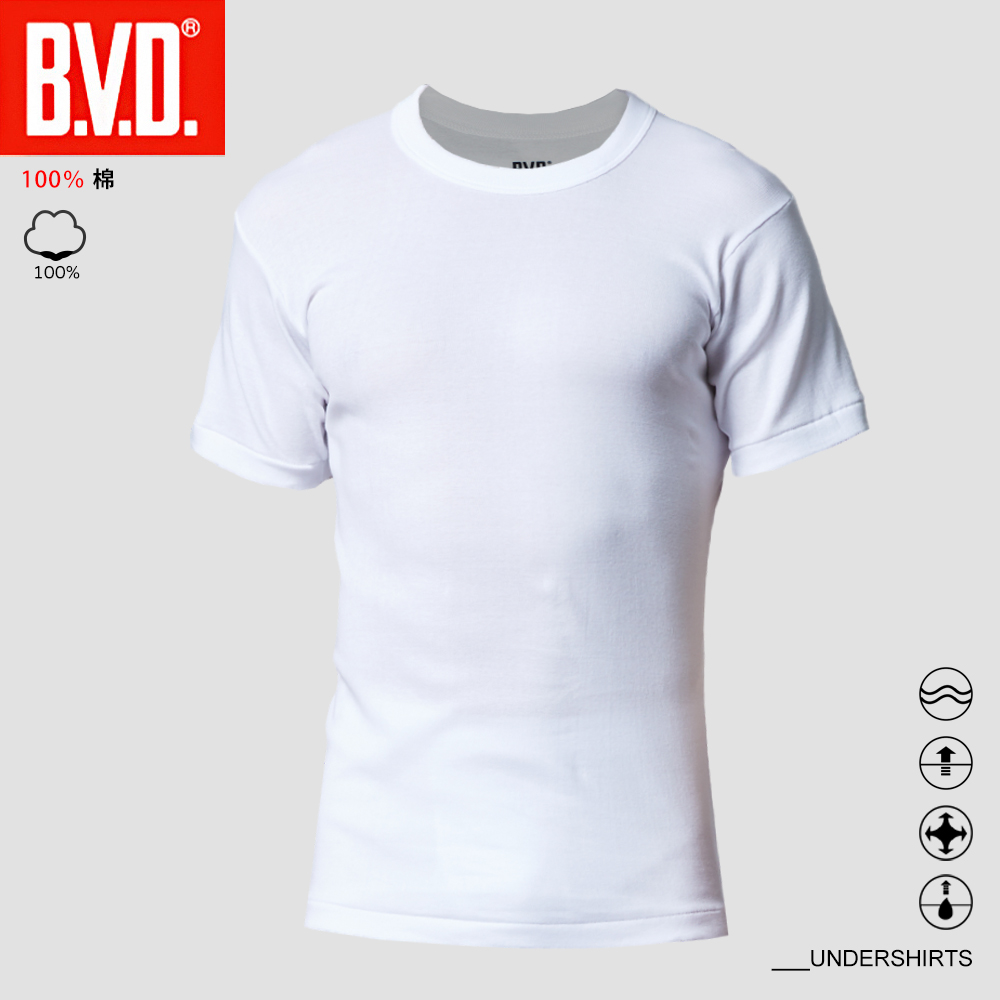 【BVD】純棉親膚速乾圓領短袖-C230BD