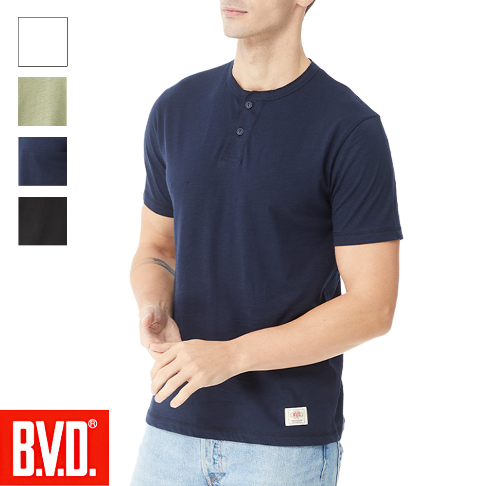 【BVD】美國竹節棉半門襟短袖-C16222B