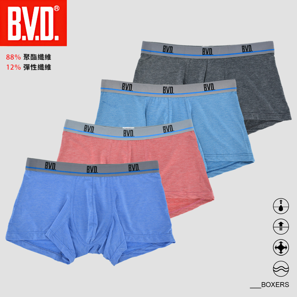 【BVD】親膚透氣彈力平口褲-C021BD