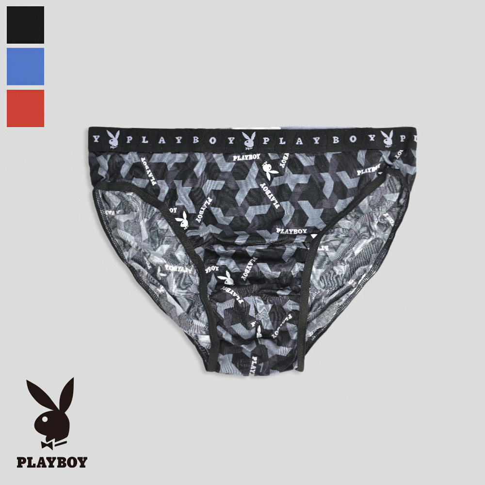【PLAYBOY】親膚個性印花三角褲(顏色隨機出貨)-C099BPB