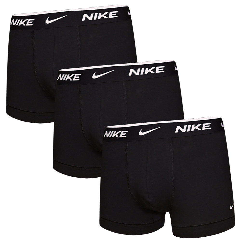 Nike Everyday Cotton Stretch 高彈力棉質貼身平口褲/四角褲 NIKE內褲(黑三件)