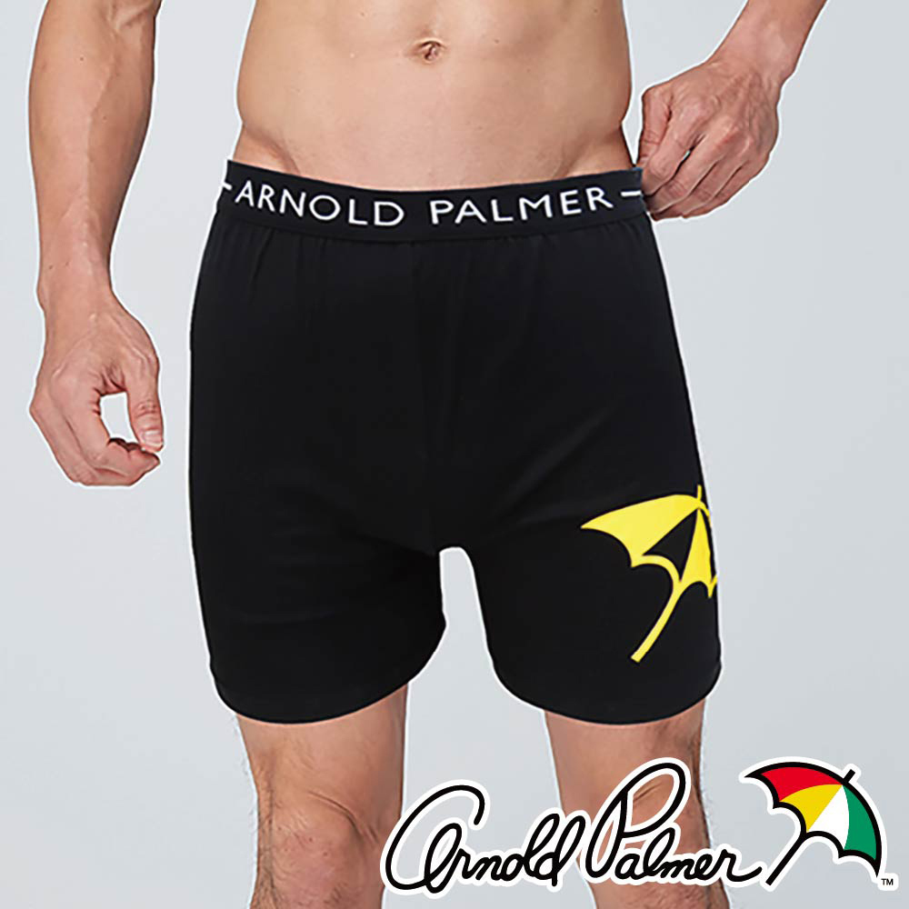 【Arnold Palmer 雨傘】簡約舒適時尚平口褲-黑