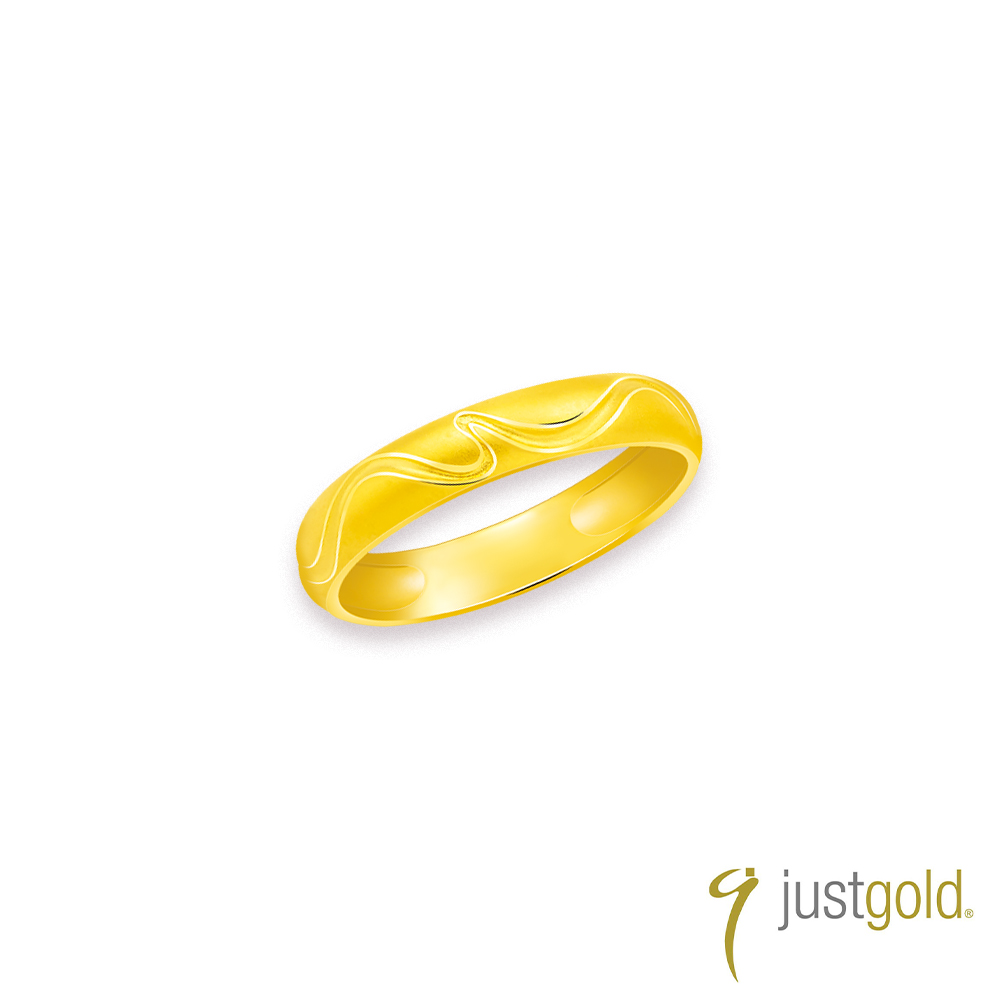 【Just Gold 鎮金店】予愛.長長久久 黃金對戒(窄版-女戒)