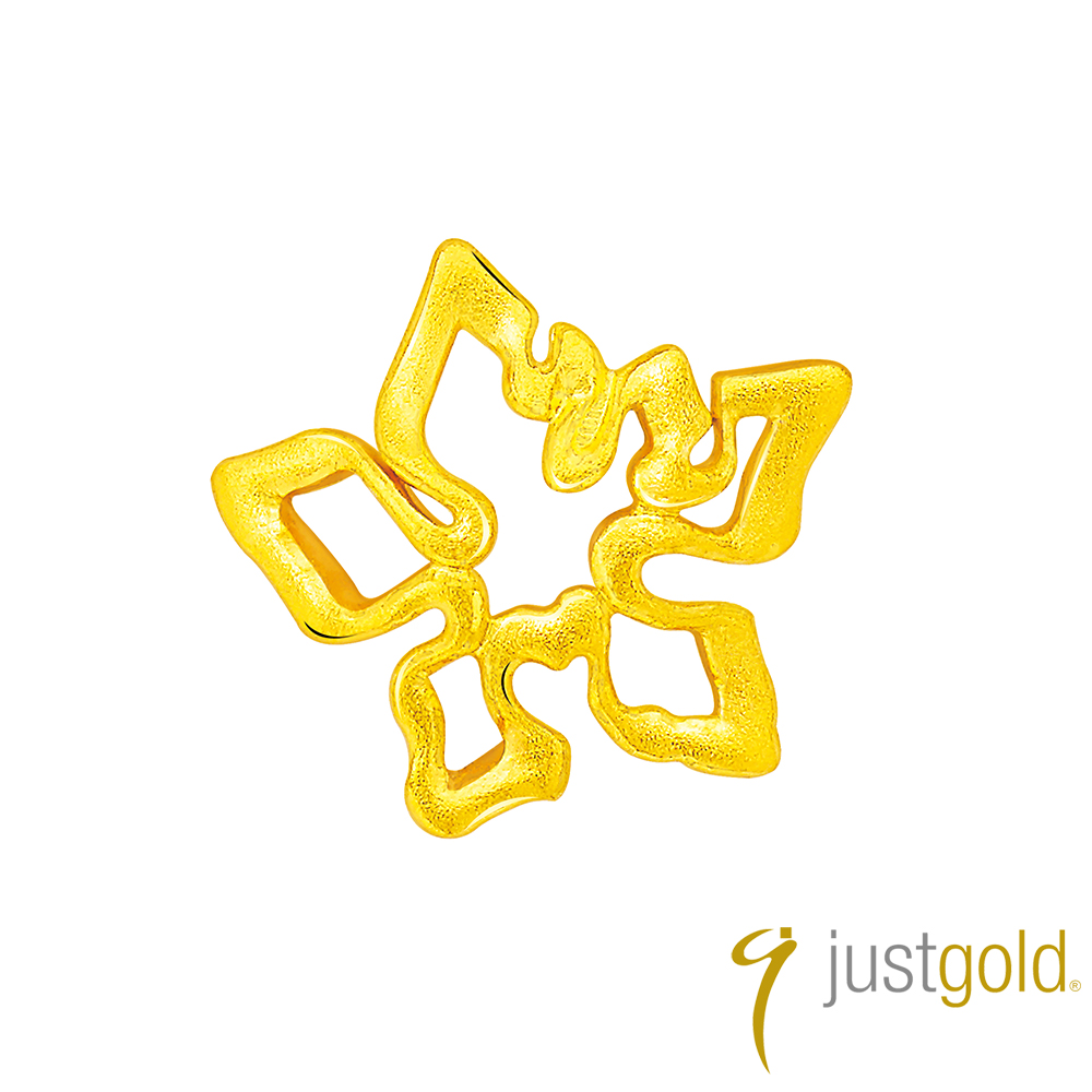 【Just Gold 鎮金店】幸福楓葉 黃金耳環-單耳(簡約)