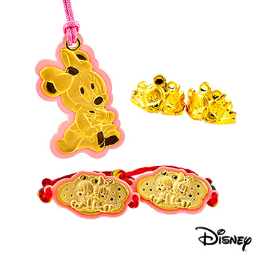 Disney迪士尼金飾 寶貝美妮五件式黃金彌月禮盒-0.5錢