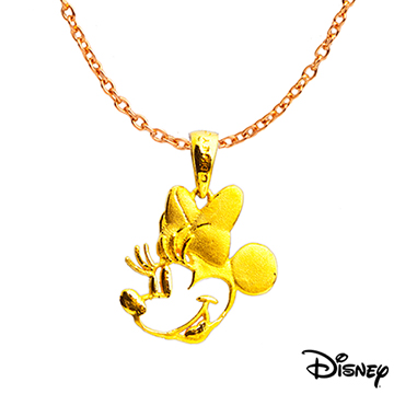 Disney迪士尼系列金飾 黃金墜子-童話美妮款 送項鍊