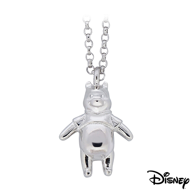 Disney迪士尼系列金飾 立體純銀墜子-樂活維尼款 送項鍊