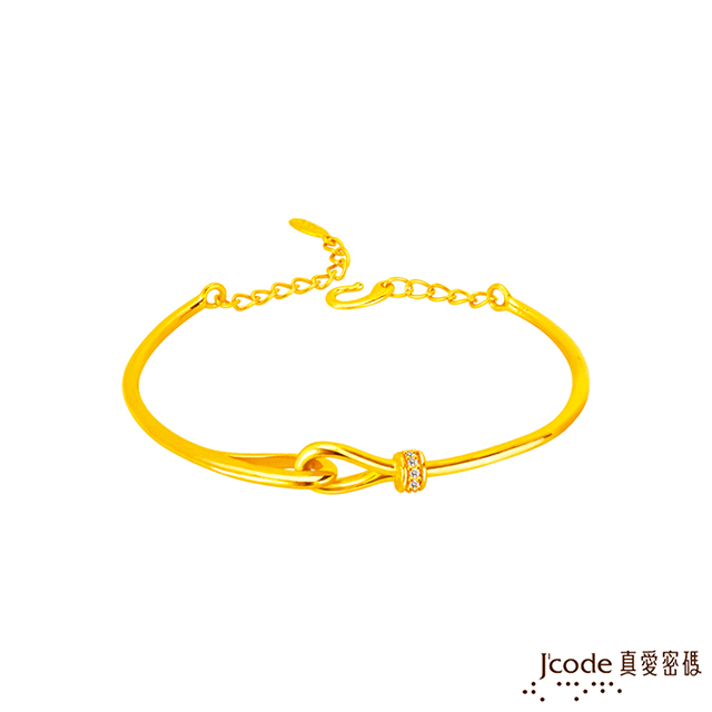 Jcode真愛密碼金飾 緊扣最愛黃金手環-寶石款