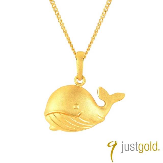 【Just Gold 鎮金店】親子情純金系列 黃金墜子 鯨魚媽媽