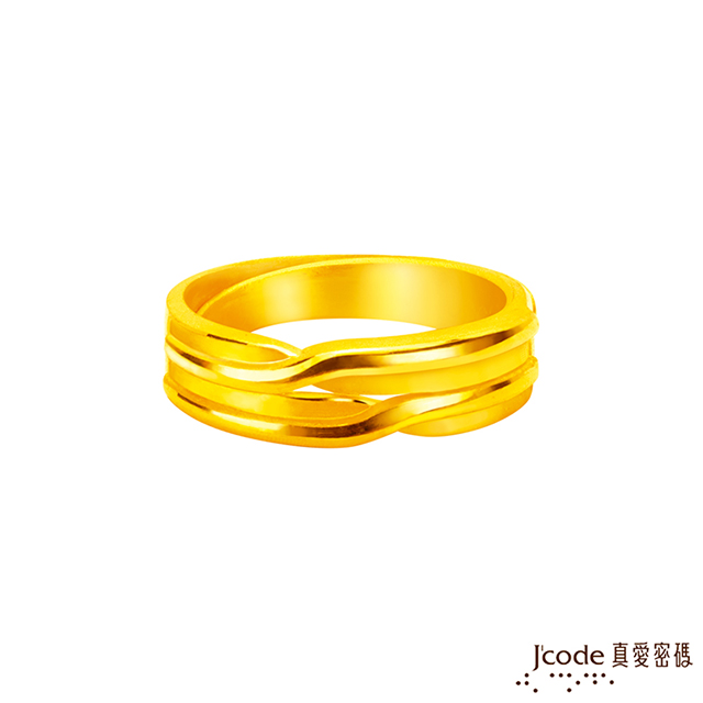 J’code真愛密碼金飾 心跳節奏黃金男戒指