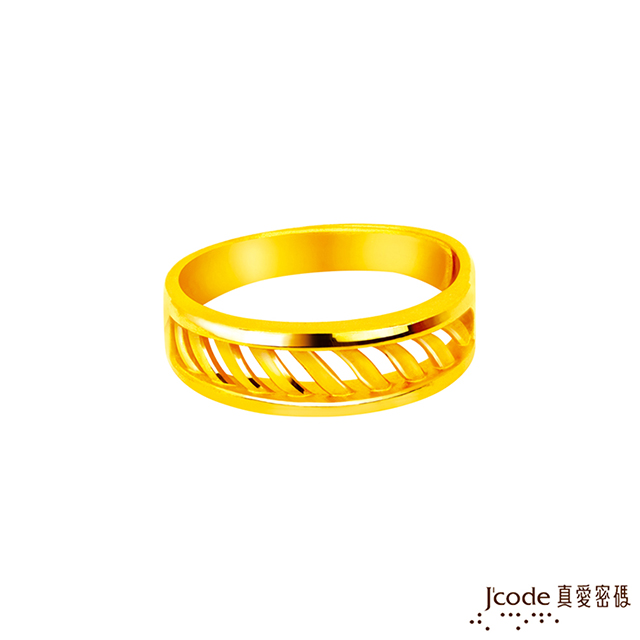 Jcode真愛密碼金飾 愛的電波黃金男戒指