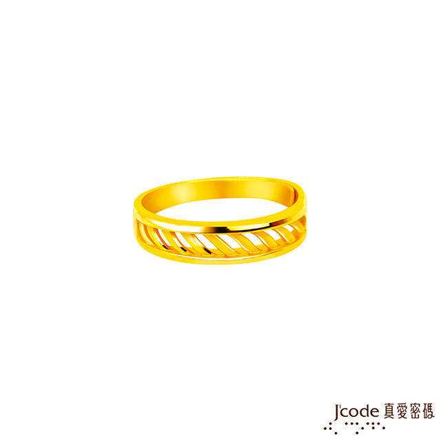 Jcode真愛密碼金飾 愛的電波黃金女戒指