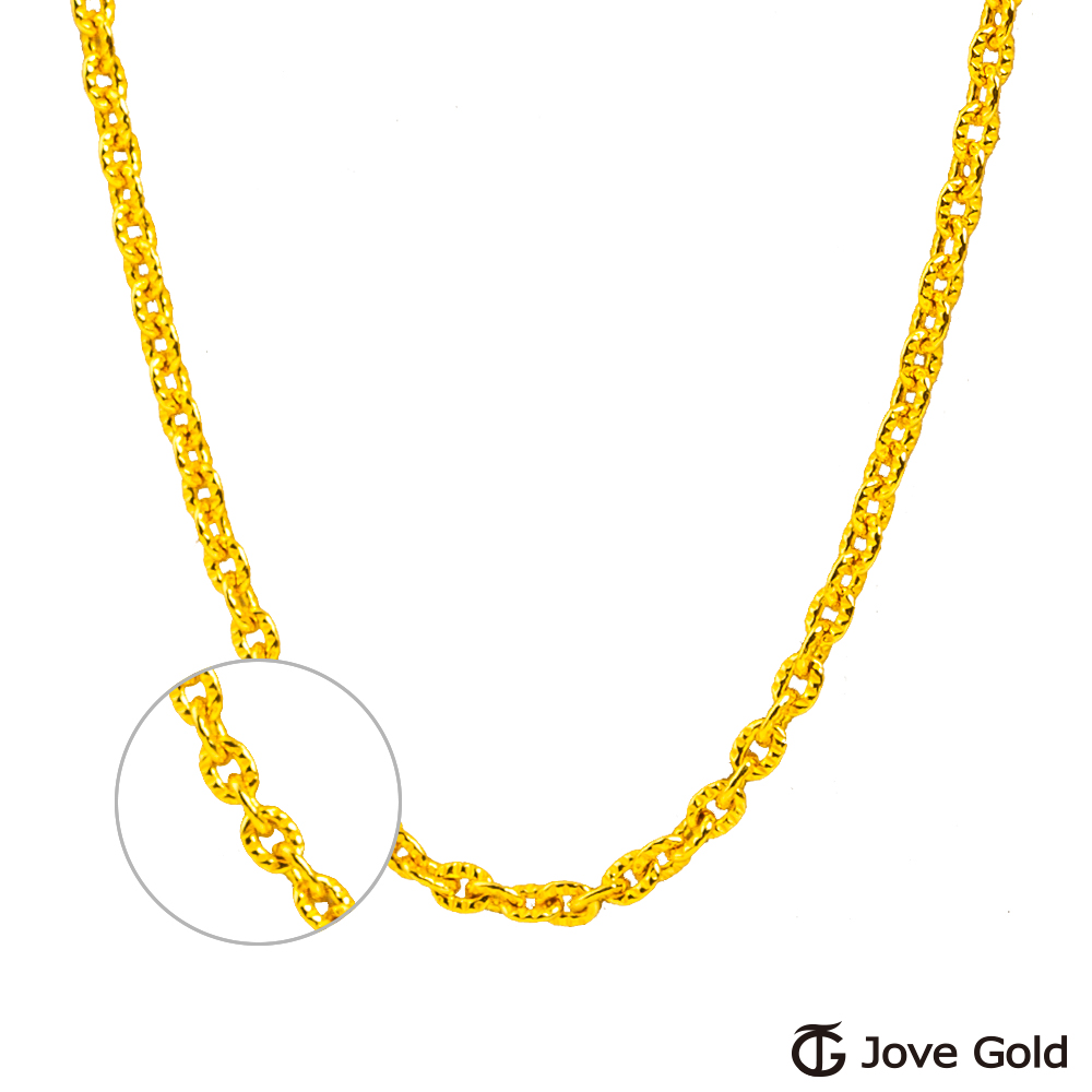 JoveGold漾金飾 細緻的美好黃金刻紋跳舞鍊(約1.70錢)(約1.4尺/42cm)