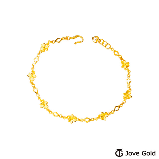 JoveGold漾金飾 花之舞黃金手鍊-雙面設計