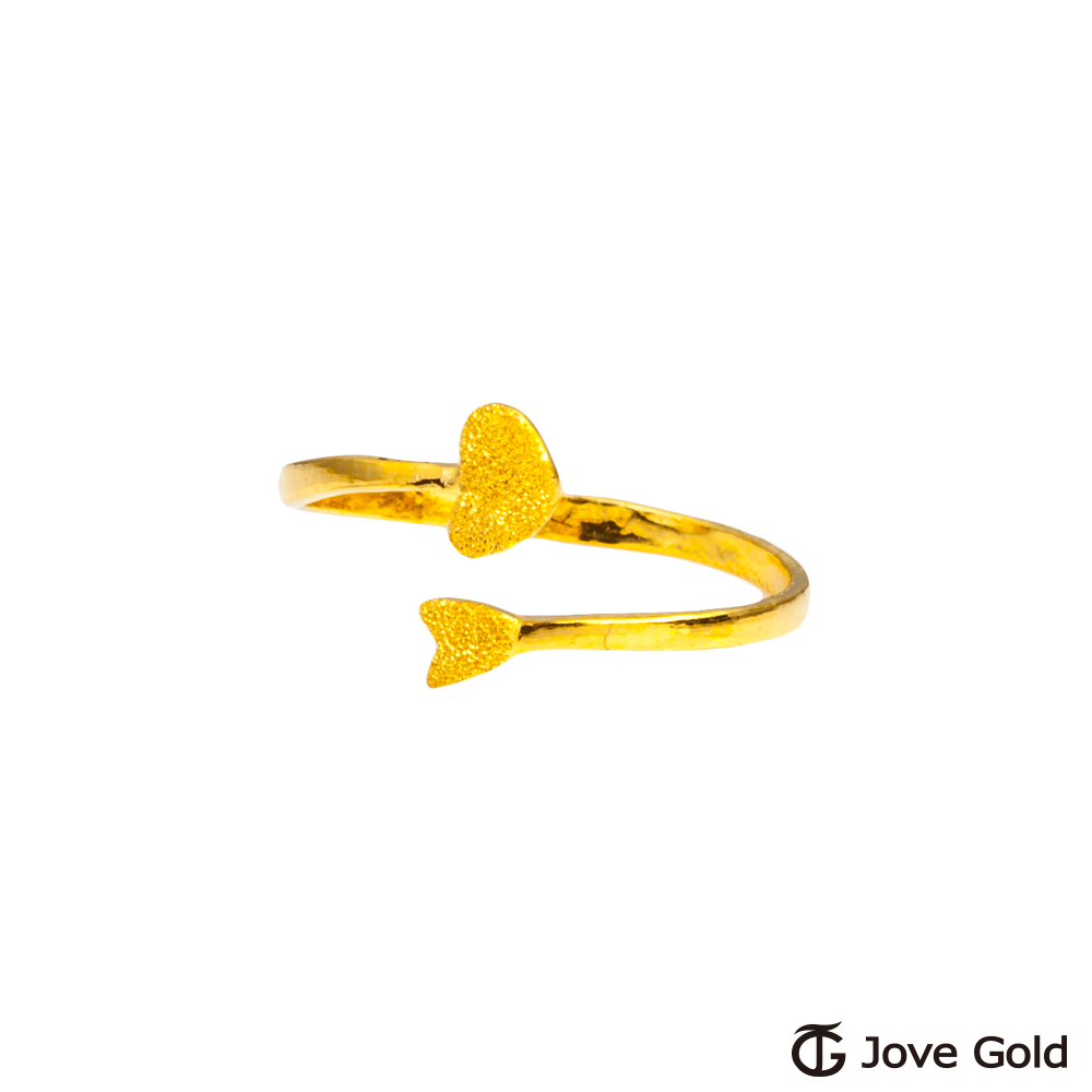 Jove Gold漾金飾 雙心情緣黃金戒指