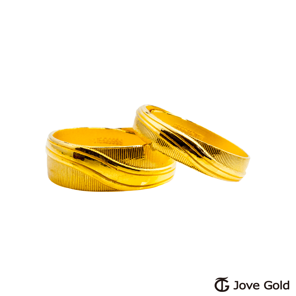 JoveGold漾金飾 幸福光景黃金成對戒指