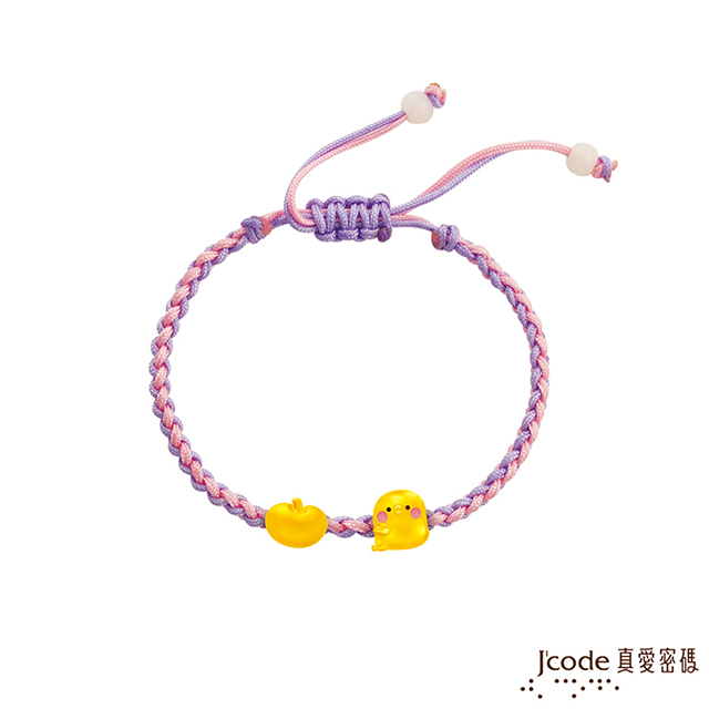 J’code真愛密碼 卡娜赫拉的小動物-蘋果P助黃金編織手鍊-立體硬金款