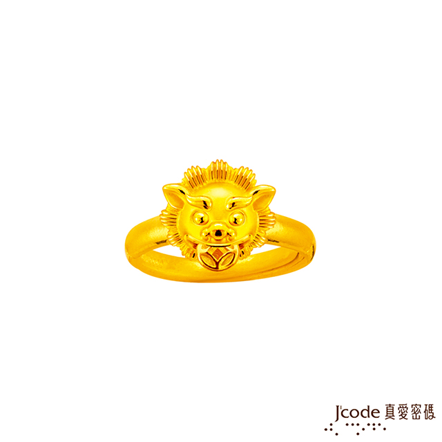 J’code真愛密碼 大甲媽平安鎮財咬錢獅黃金戒指