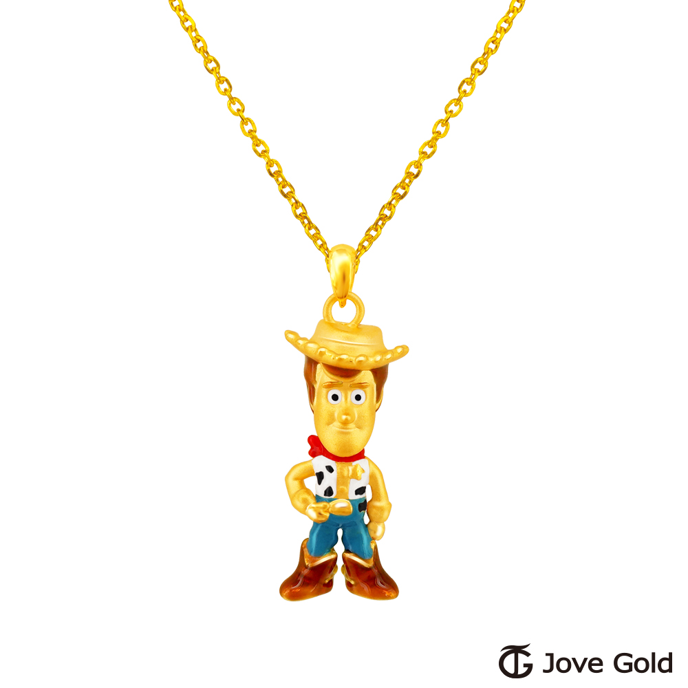 Disney迪士尼系列金飾 立體黃金墜子-胡迪款 送項鍊