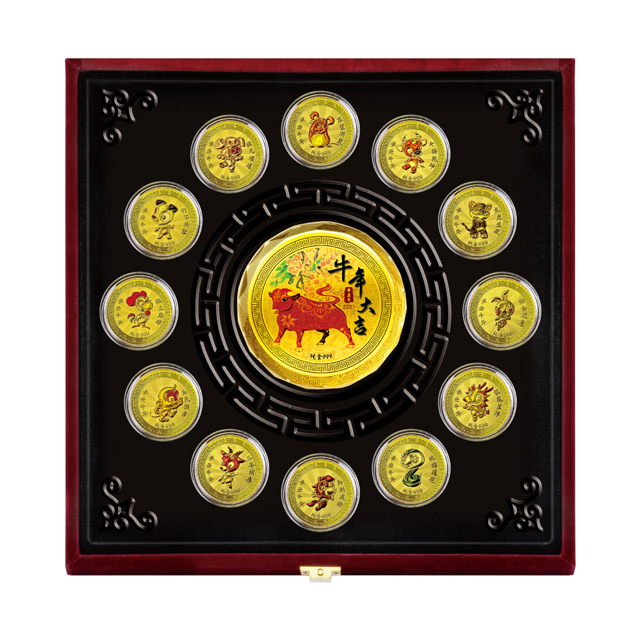 黃金金幣 2021辛丑牛年十二生肖紀念幣純金紀念套組 限量版 開運金幣 收藏送禮彌月禮贈品