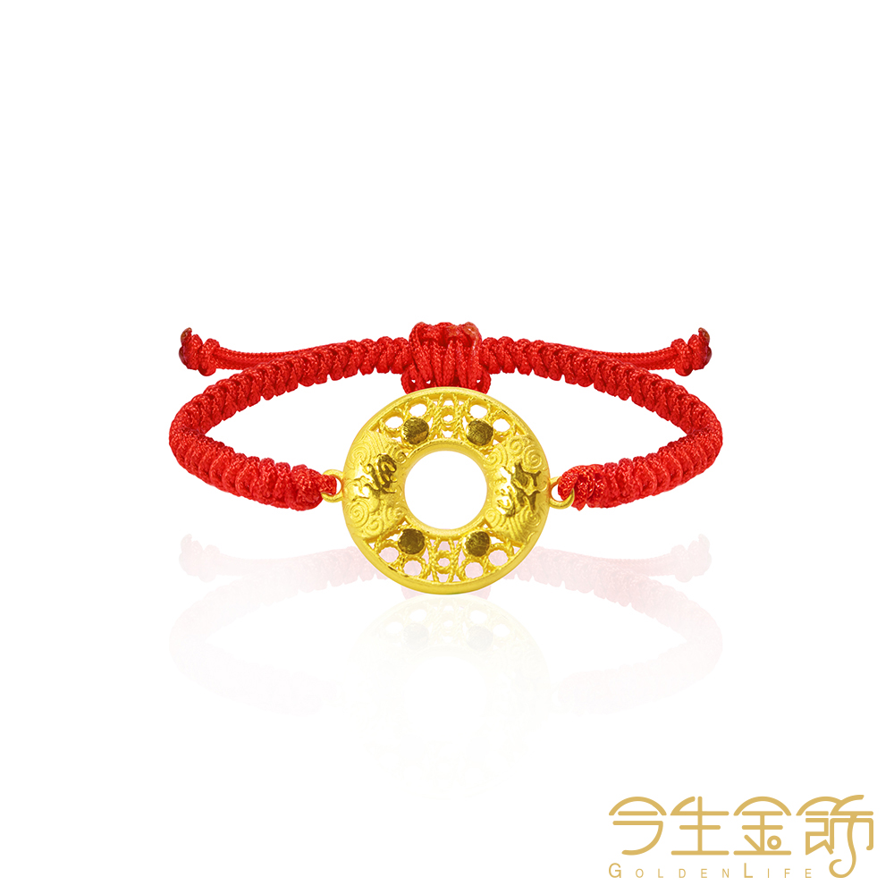 今生金飾 雙福手繩 黃金彌月串珠手繩