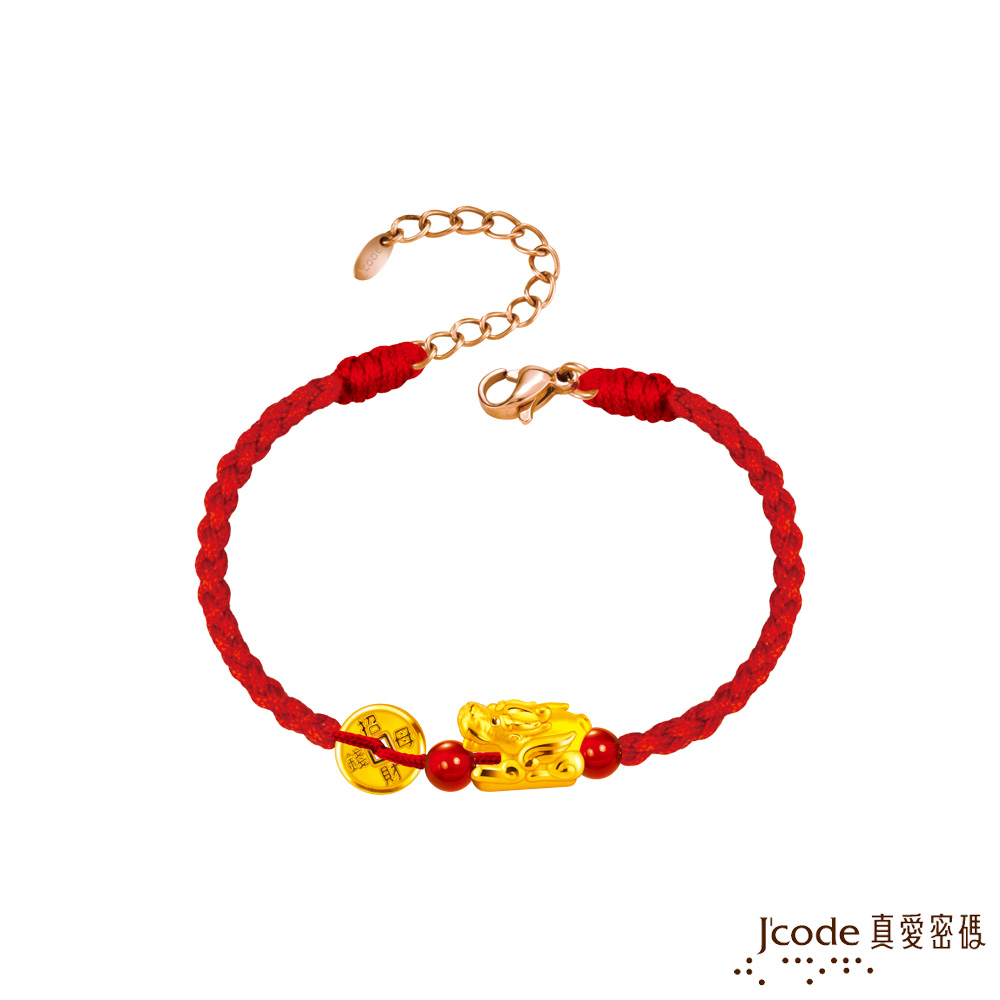 J’code真愛密碼 大甲媽 錢母貔貅硬金編織手鍊