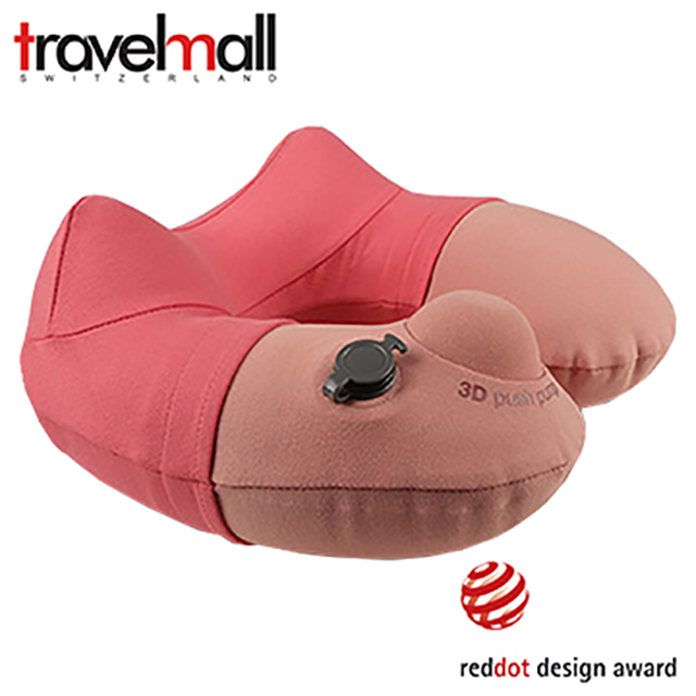 travelmall-手動旅行充氣枕(粉紅)