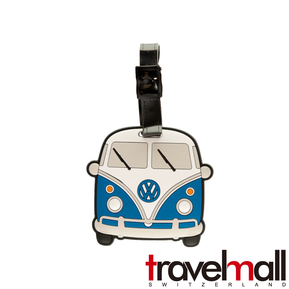Travelmall 復古經典 福斯T1汽車 行李吊牌-藍