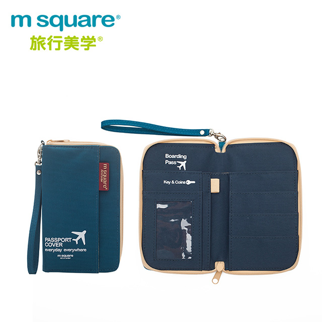m square 短版拉鍊護照夾