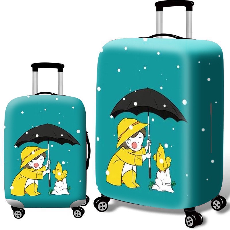 旅行行李箱加厚耐磨彈力保護套 飄雪小女孩