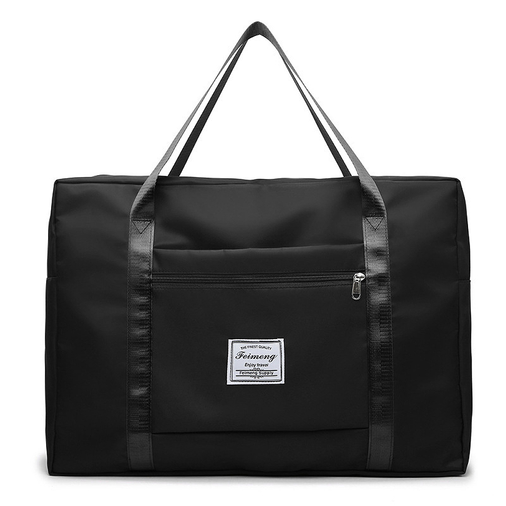 [ BeOK 大容量折疊旅行手提包 旅遊收納包 可放行李箱拉桿 黑色