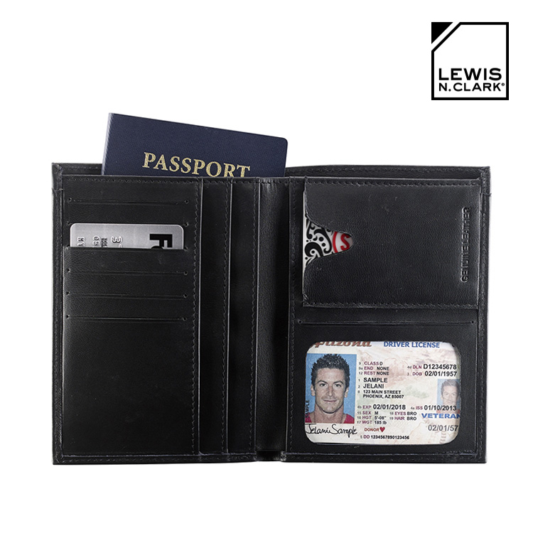Lewis N. Clark RFID屏蔽小羊皮護照包 939 / 黑色