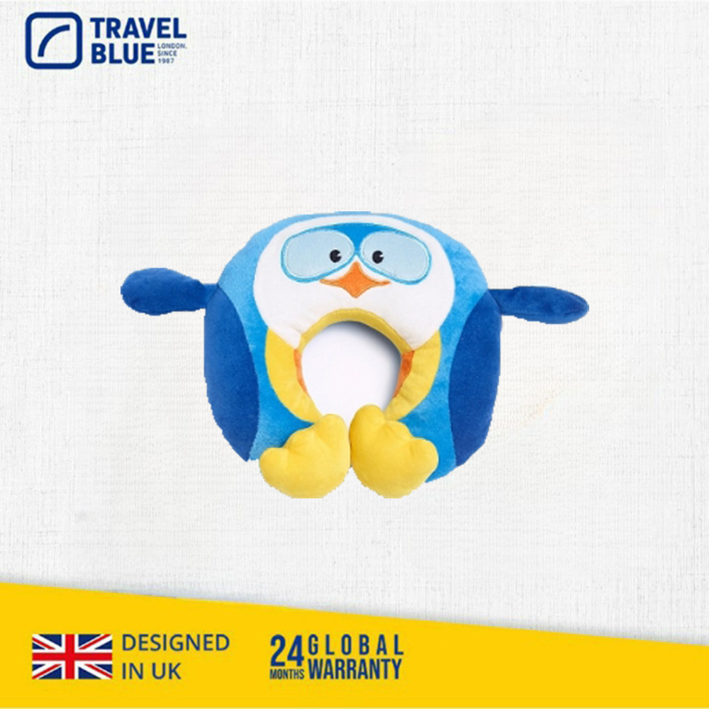 【 Travel Blue 藍旅 】 Puffy 企鵝胖胖 兒童U型/ㄇ型頸枕 TB281