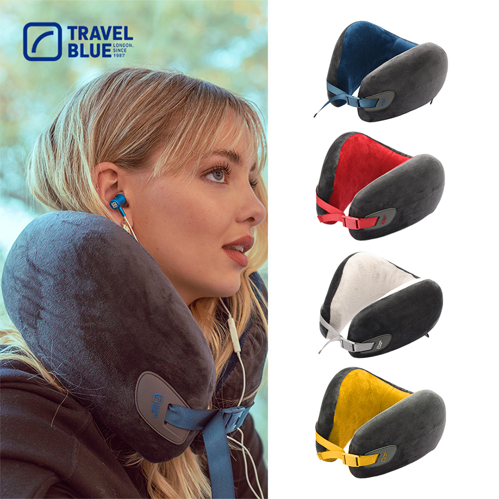 【Travel Blue 藍旅】 豪華舒適頸枕 舒適服貼 頭等艙等級 U型枕 記憶棉頸枕 追劇 車用靠枕 (3色可挑)