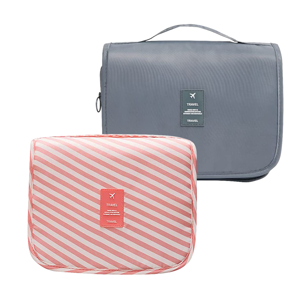 (2袋)生活良品-旅行可吊掛式收納盥洗包(2色可選)1入/袋