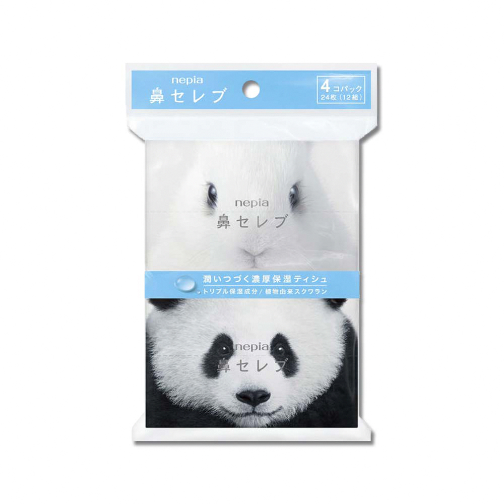 日本Nepia王子-鼻貴族超柔軟滋潤型雙層袖珍面紙12抽x4包/袋