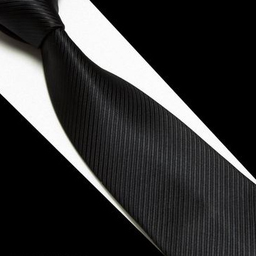 拉福，黑色斜紋領帶6cm中窄版領帶拉鍊領帶 (黑)