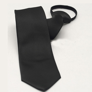 拉福，布面辦公領帶8cm寬版領帶拉鍊領帶 (黑)
