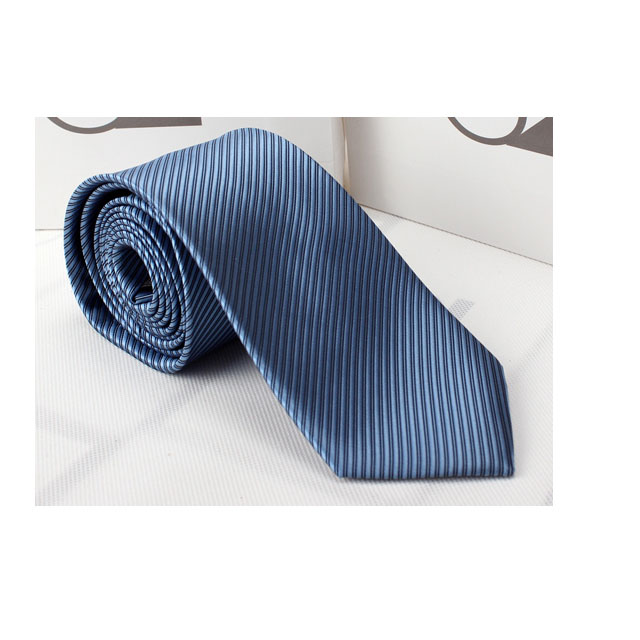 拉福，防水領帶8cm寬版領帶拉鍊領帶 (中藍)
