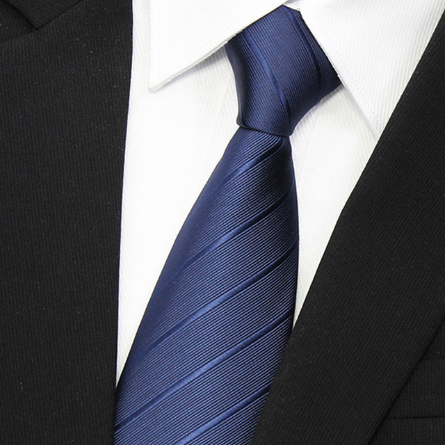 拉福，歐美領帶8cm寬版領帶拉鍊領帶(藍斜)