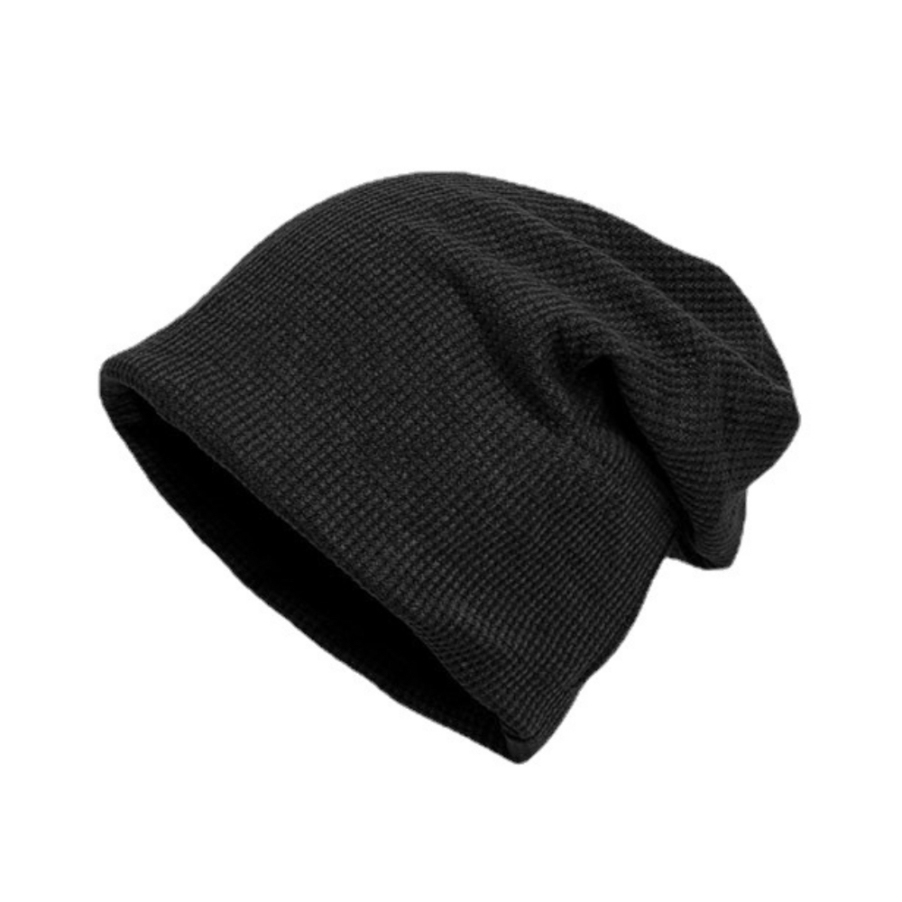 【晨品】防風保暖 秋冬韓版套頭帽 慵懶風 黑色M號 54-60cm