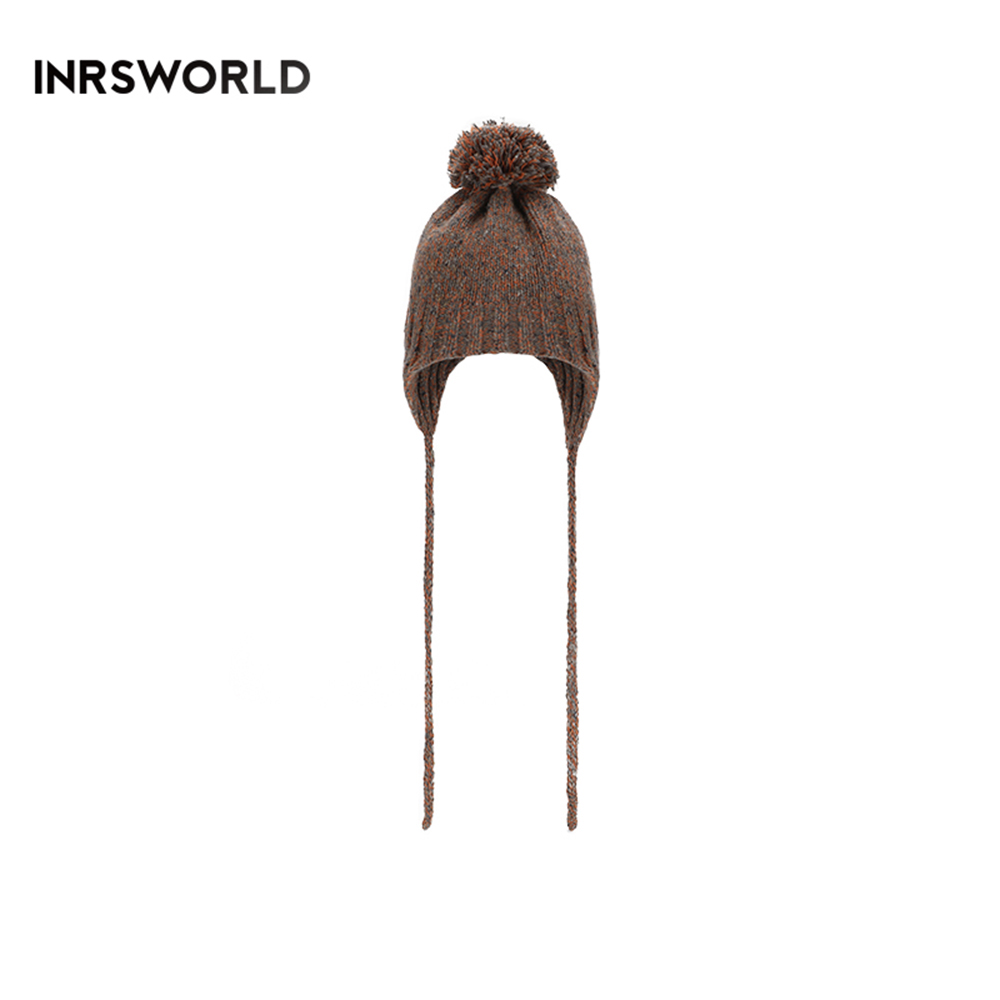 飛行帽 【ISW】悉心界針織無帽簷飛行帽-棗褐 設計師品牌