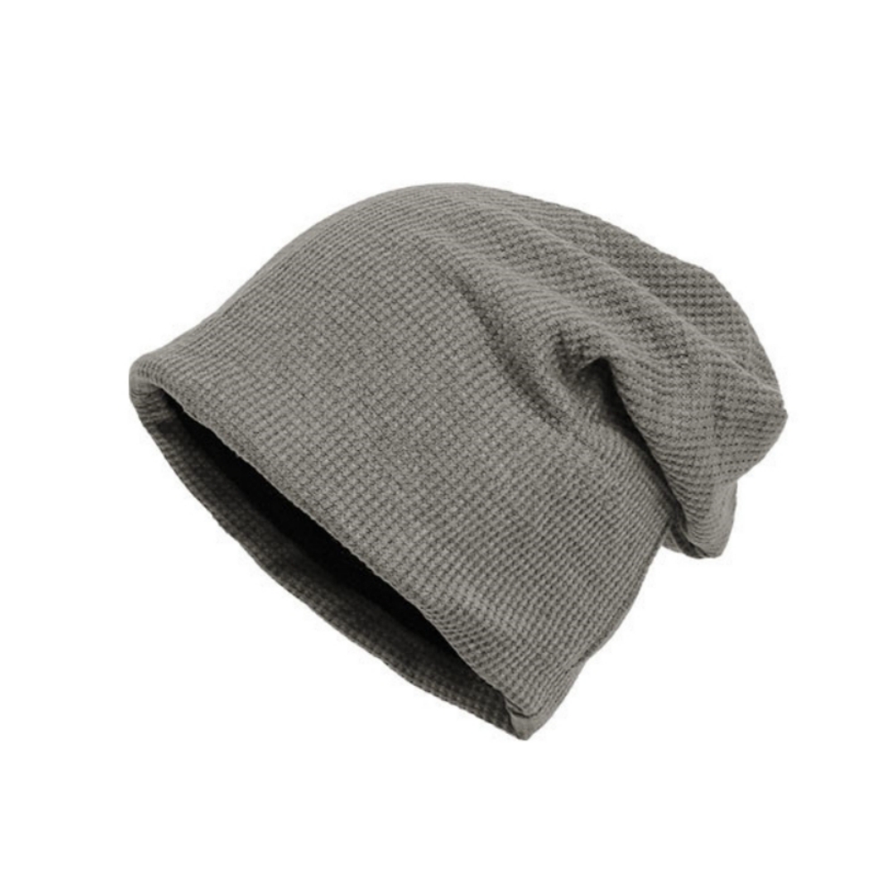 【晨品】防風保暖 秋冬韓版套頭帽 慵懶風 淺灰色M號 54-60cm