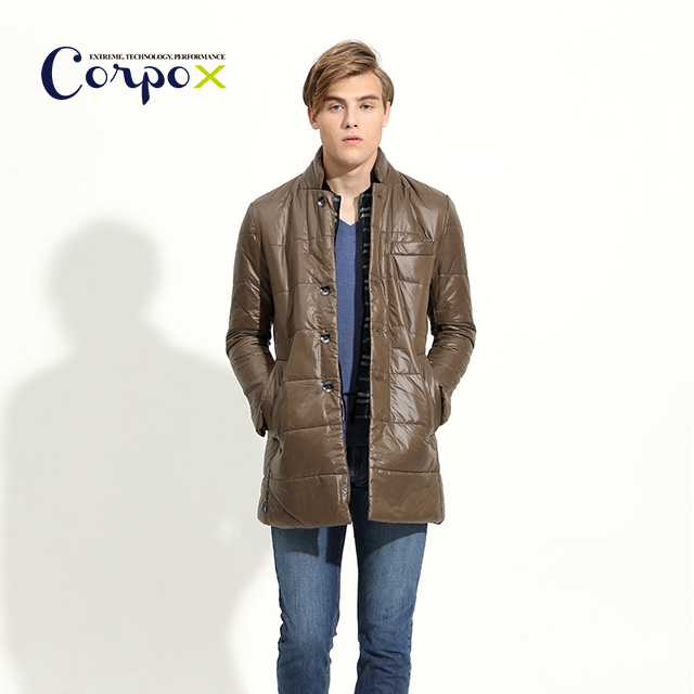 【Corpo X】男款科技羽絨雙門襟外套(3M Thinsulate)-軍綠