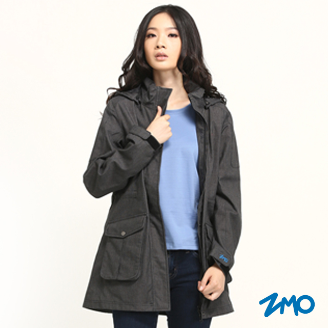 【ZMO】女防風雨風衣外套JG360 / 黑色 / MIT台灣製造