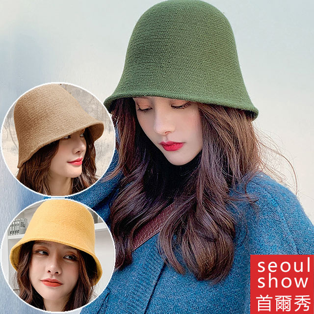 seoul show首爾秀 羊毛針織小臉水桶帽漁夫帽