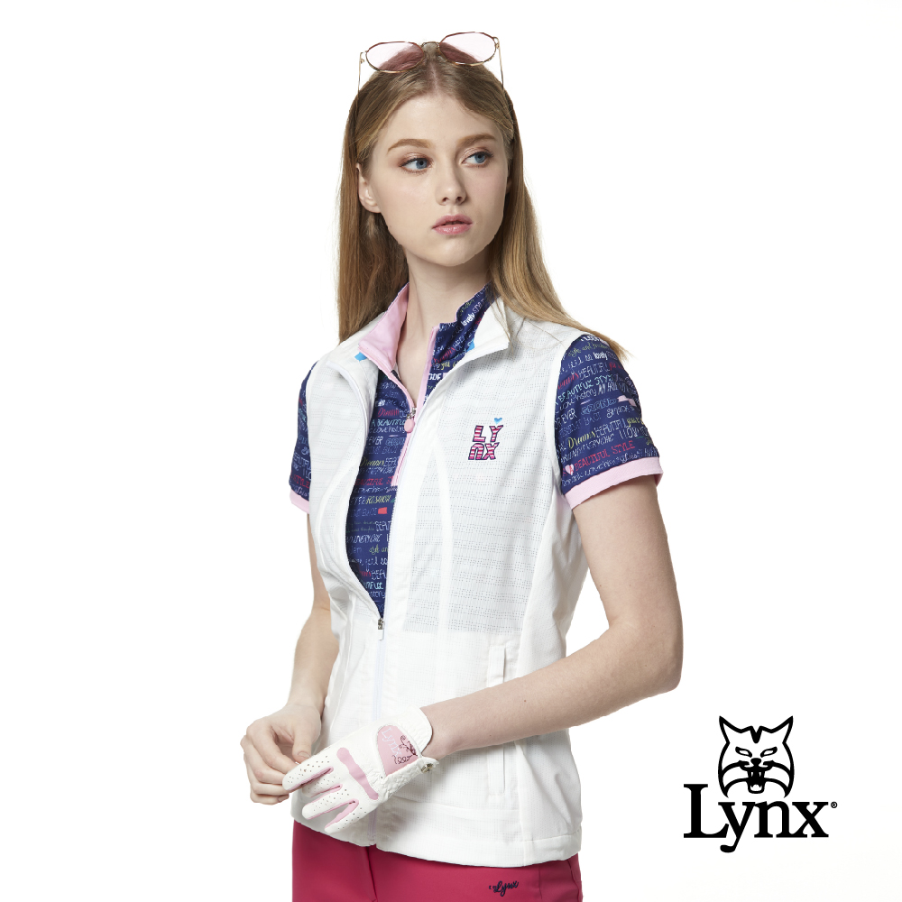 【Lynx Golf】女款彈性舒適涼爽透氣後背通風拉鍊口袋無袖背心(二色)