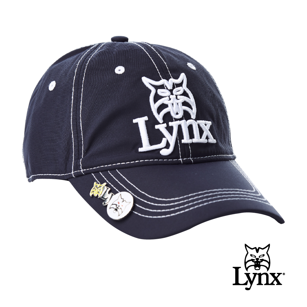 【Lynx Golf】防潑水磁鐵Ball mark山貓LOGO可調節式球帽(四色)