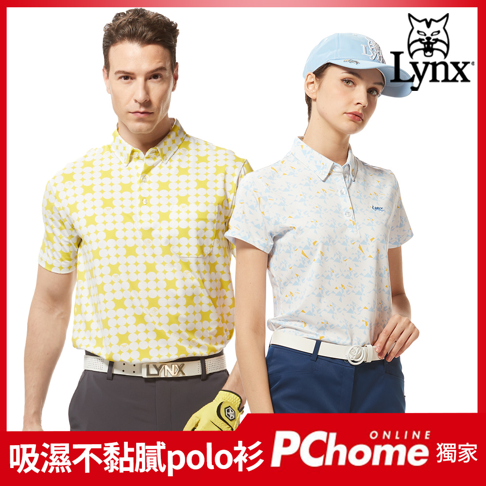 【Lynx Golf】獨家限定!男女機能吸濕滿版短袖polo衫/高爾夫球衫(多款任選)
