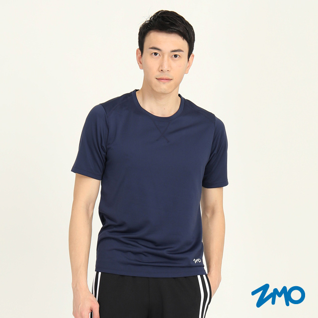 【ZMO】男木醣醇涼感短袖上衣TX539 / 深藍 / MIT台灣製造
